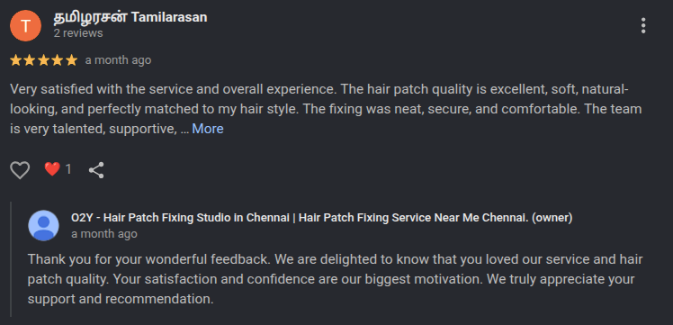 Google Review: Best non-surgical hair replacement experience